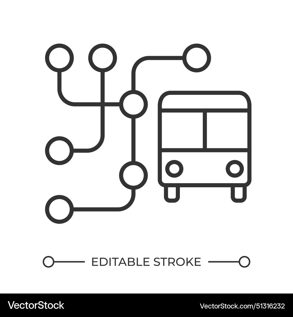 Bus route map linear icon Vector Image