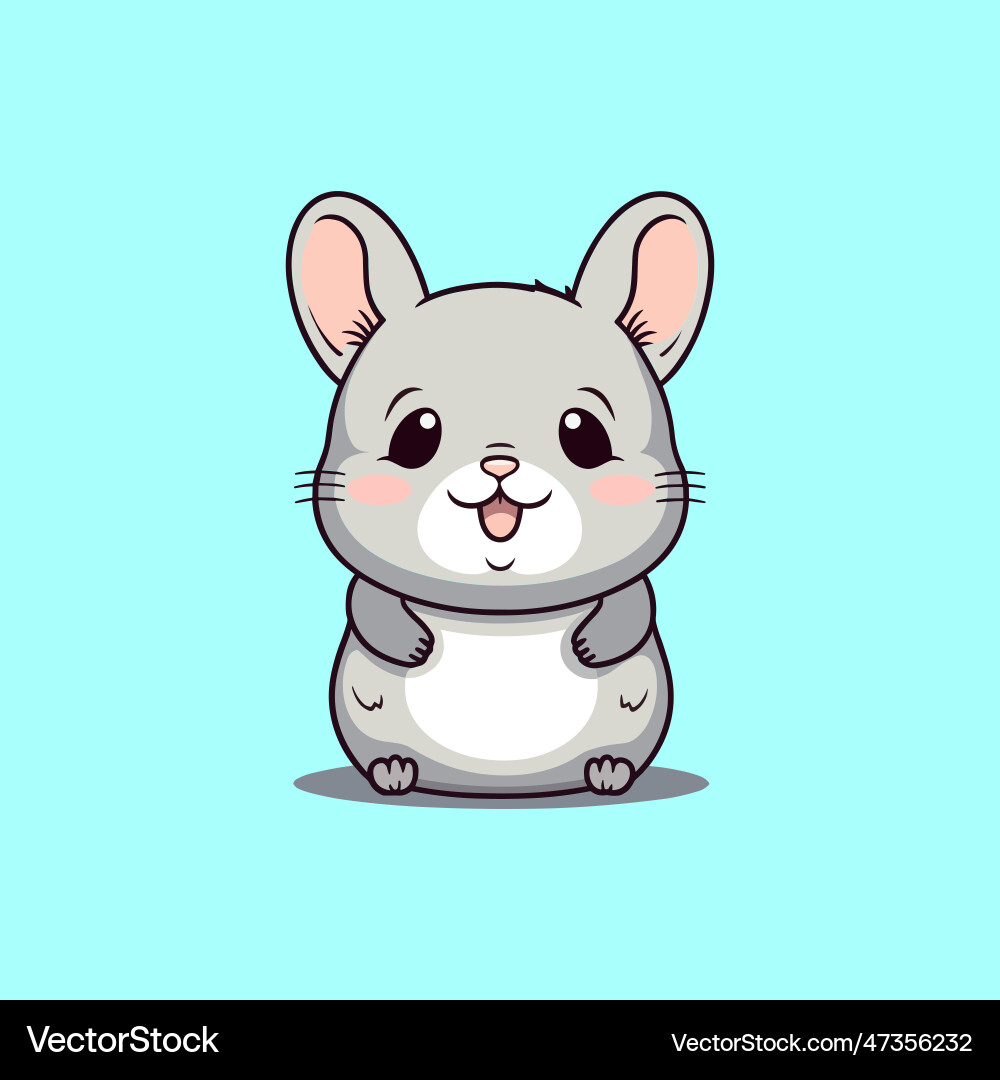 Chinchilla cute cartoon clipart vector image