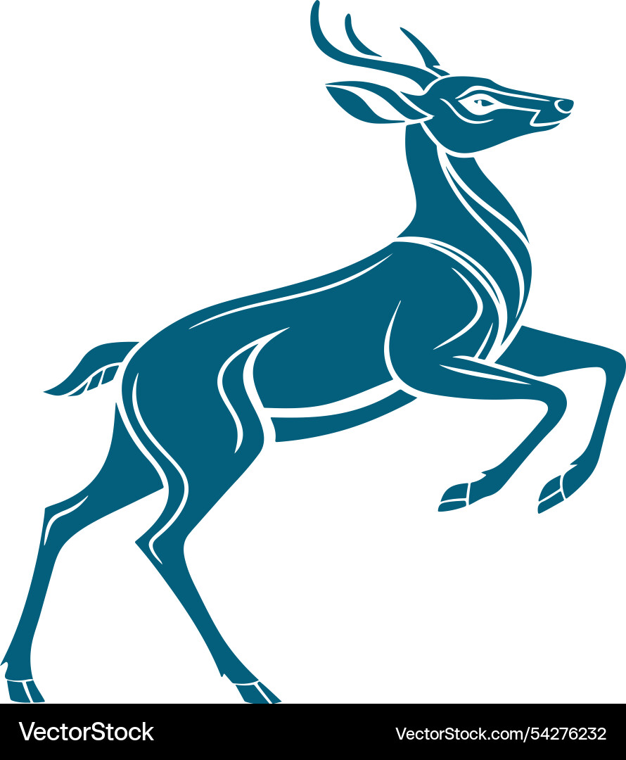 Elegant black deer silhouette – Free Vector | VectorStock, image size:890x1080