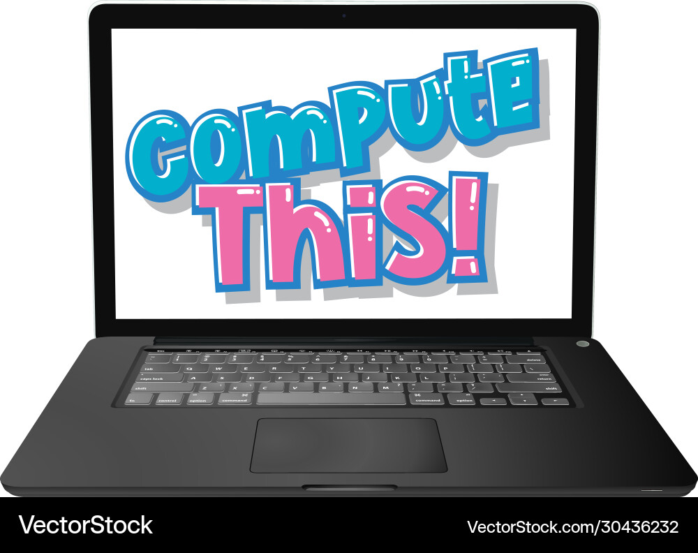 Font design for word compute this with computer Vector Image