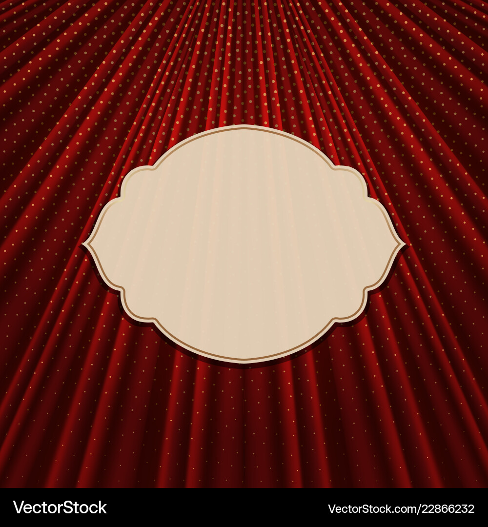 Frame on a textile red background vector image