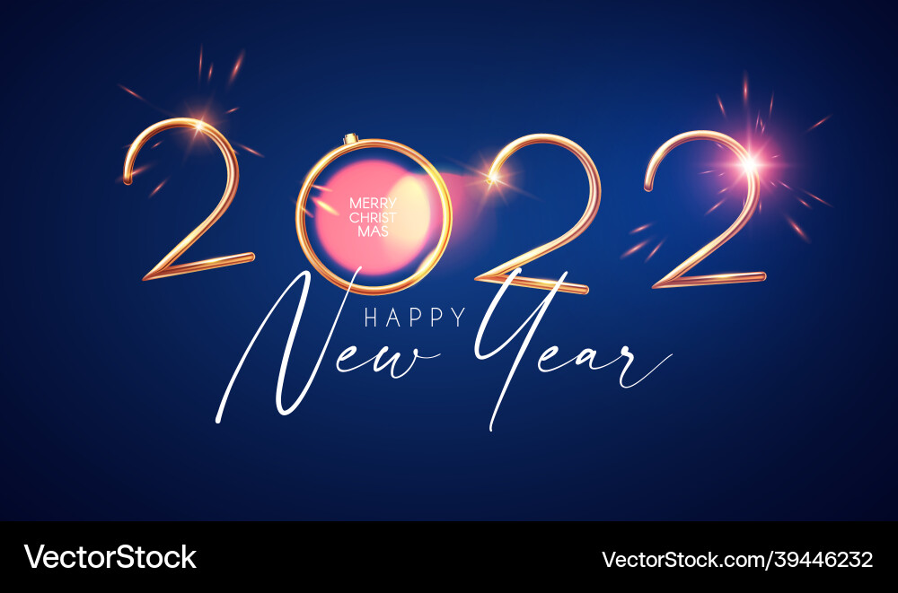 Happy 2022 new year elegant christmas Happy 2022 new year elegant christmas vector image