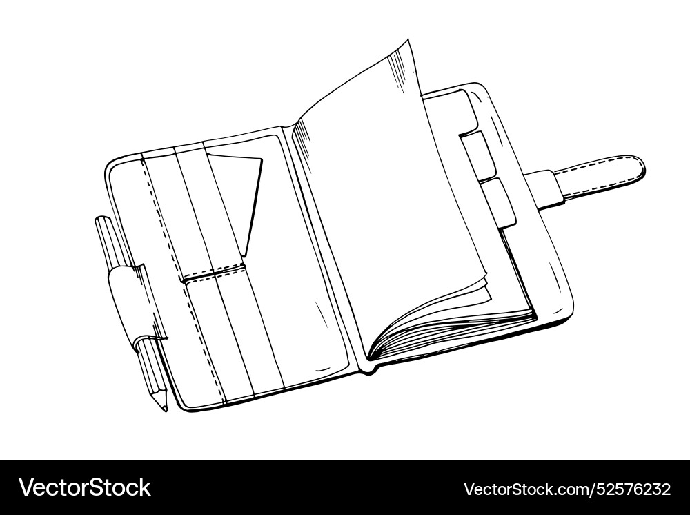 Notebook open notepad with blank paper pages Notebook open notepad with blank paper pages vector image