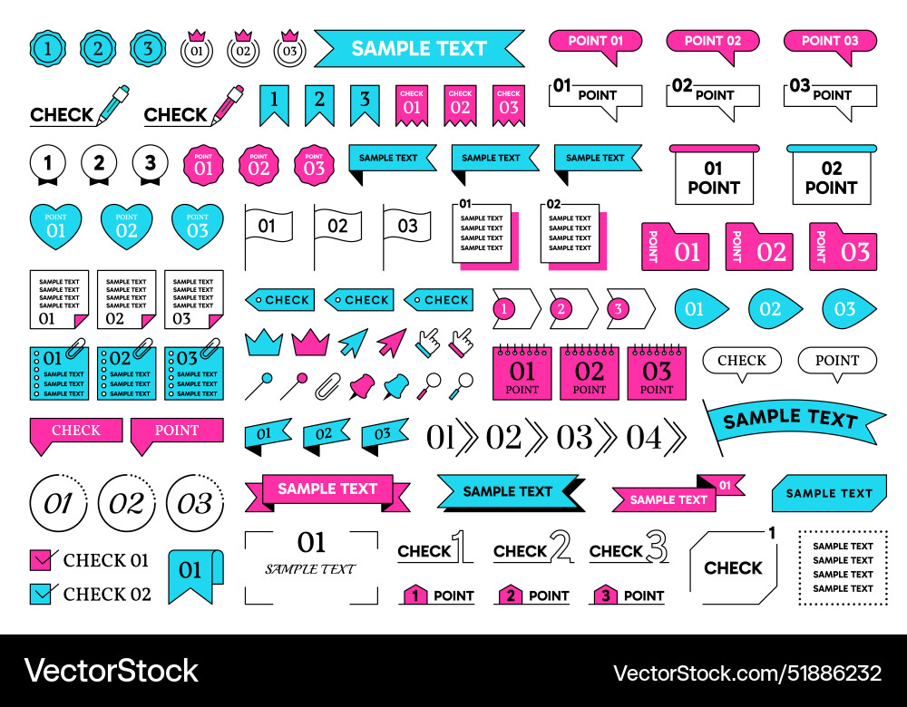 Text frames title design icons check point box Text frames title design icons check point box vector image
