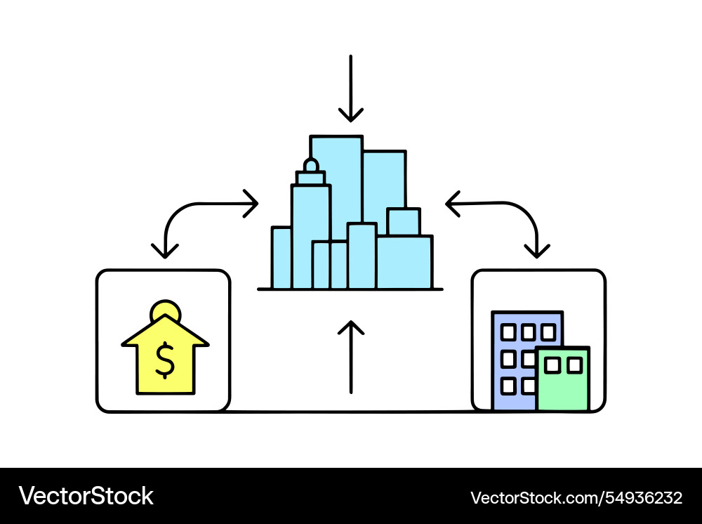 Visual representation of a house and building Visual representation of a house and building vector image