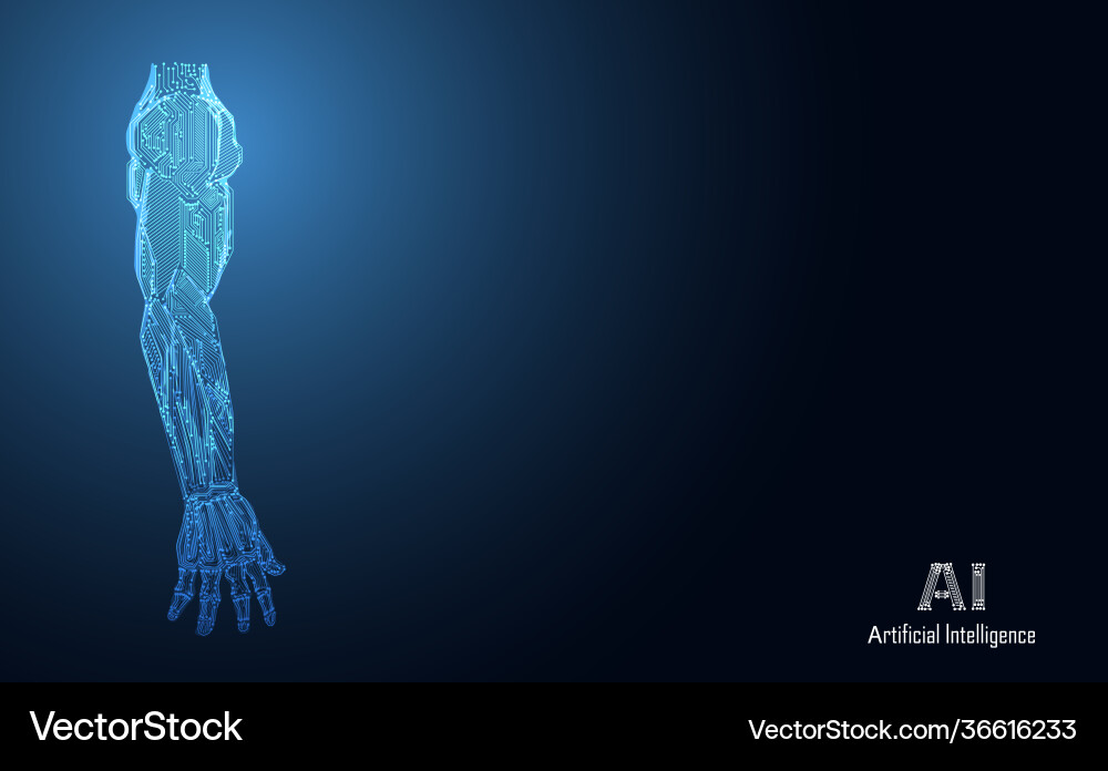 Abstract technology ai arm digital artificial Abstract technology ai arm digital artificial vector image