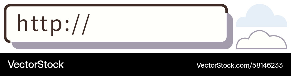 Browser URL Address Bar with Cloud Connection Vector Image
