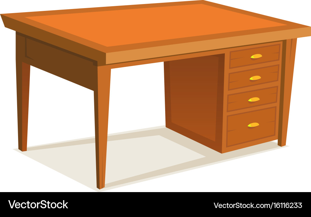 Cartoon office desk Royalty Free Vector Image - VectorStock