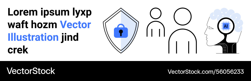 Cybersecurity concept with shield user figures Cybersecurity concept with shield user figures vector image