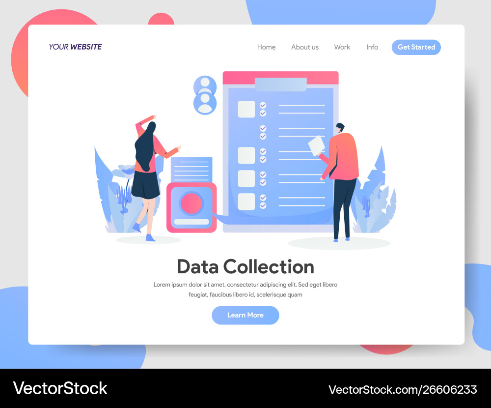 Data Collection Website Template Vector Image
