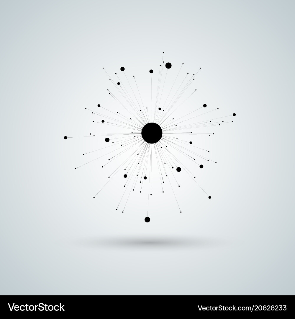Dots and lines connect design with circle Dots and lines connect design with circle vector image