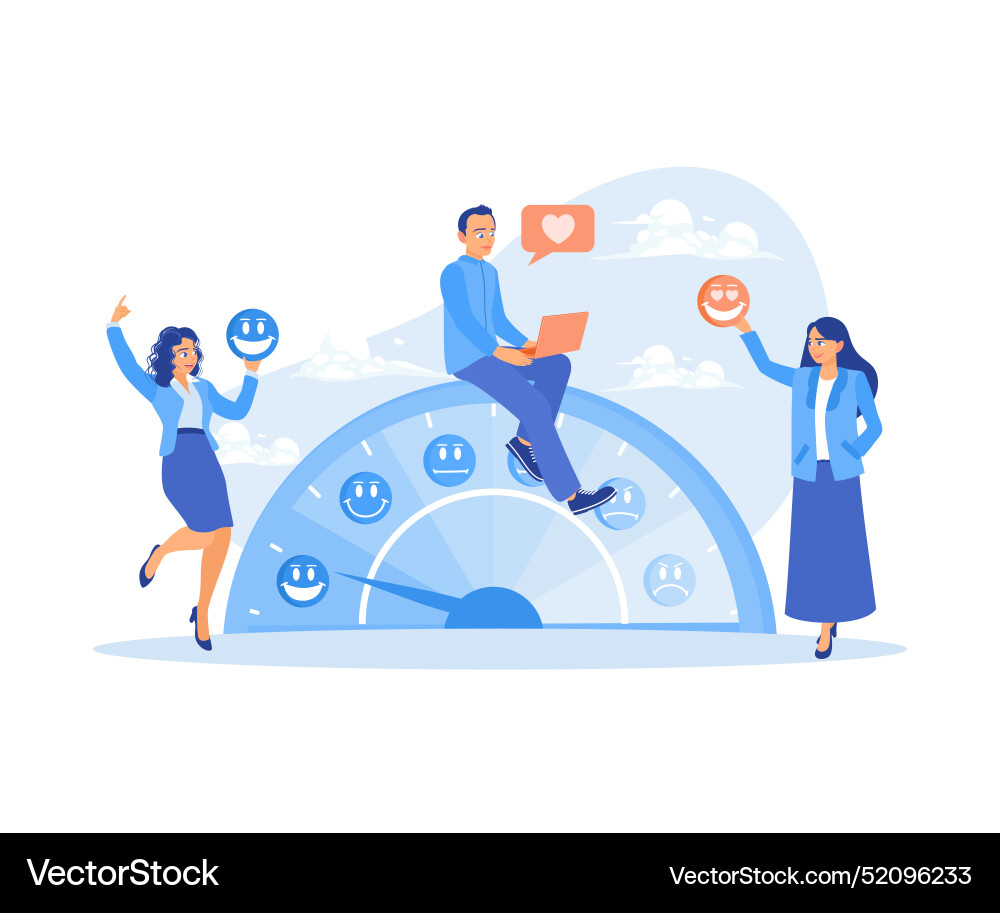 Measuring customer satisfaction with emotion Vector Image