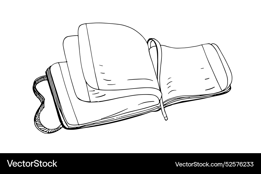 Open sketchbook notebook journal notepad Open sketchbook notebook journal notepad vector image