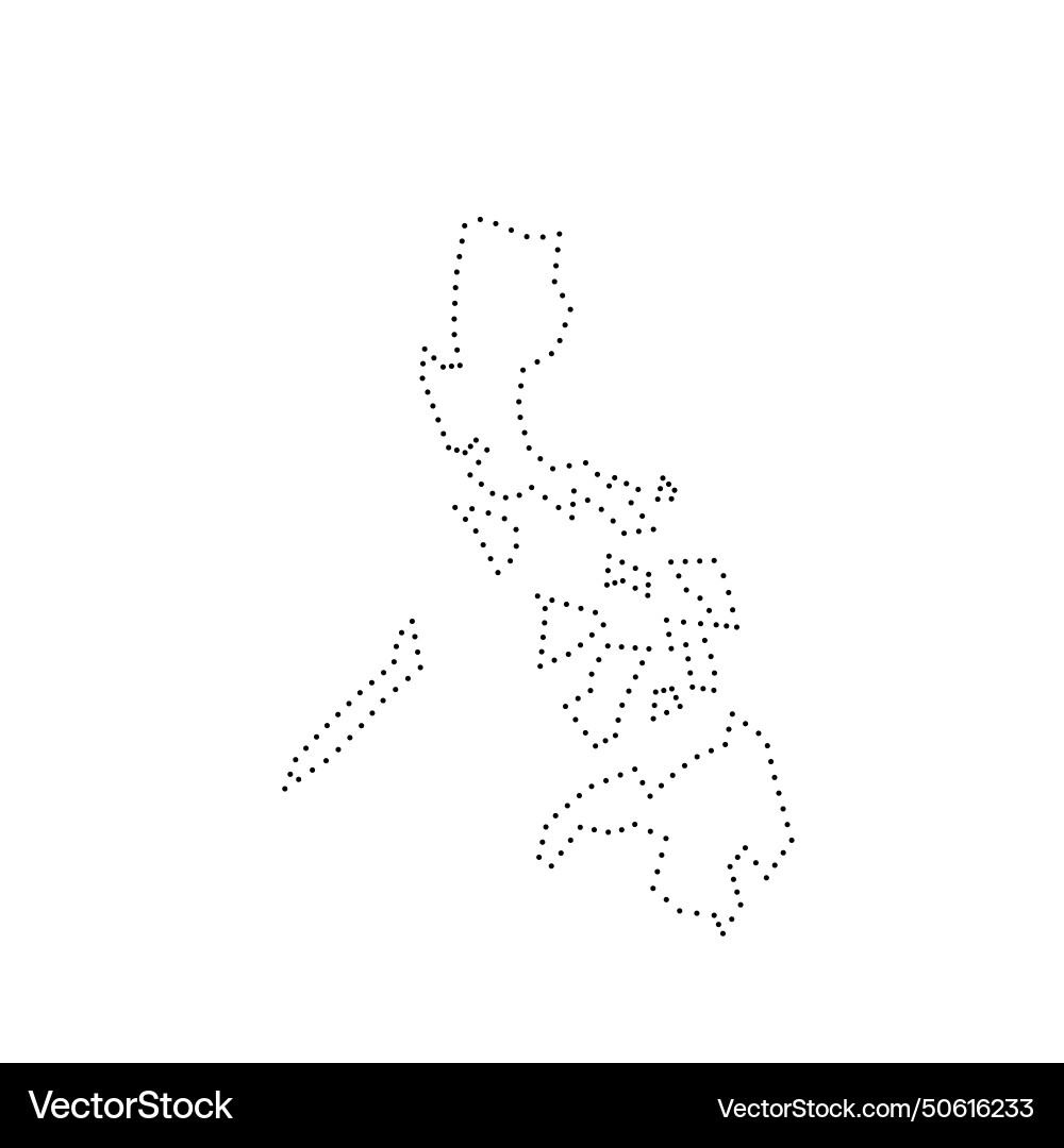 Philippines dotted outline map Royalty Free Vector Image