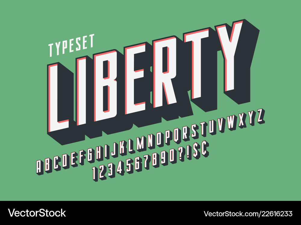 Retro 3d Anzeige Schriftart Design Alphabet Buchstaben Retro 3d Anzeige Schriftart Design Alphabet Buchstaben Vektorbild