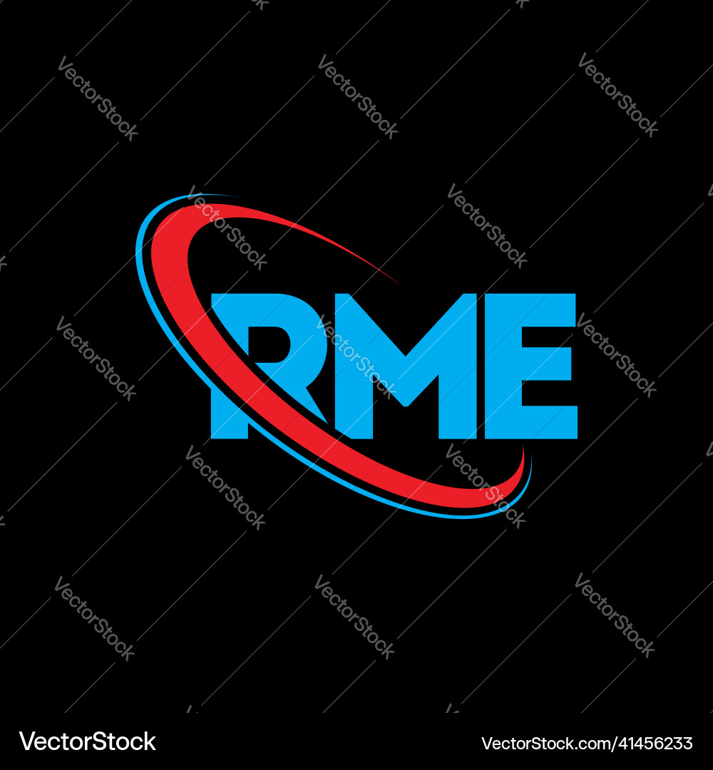 Rme logo letter design vector image