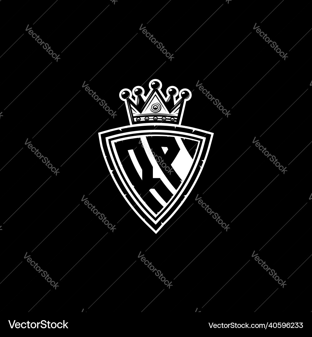 RP Monogram Shield Logo - Luxury Crown Vector Image