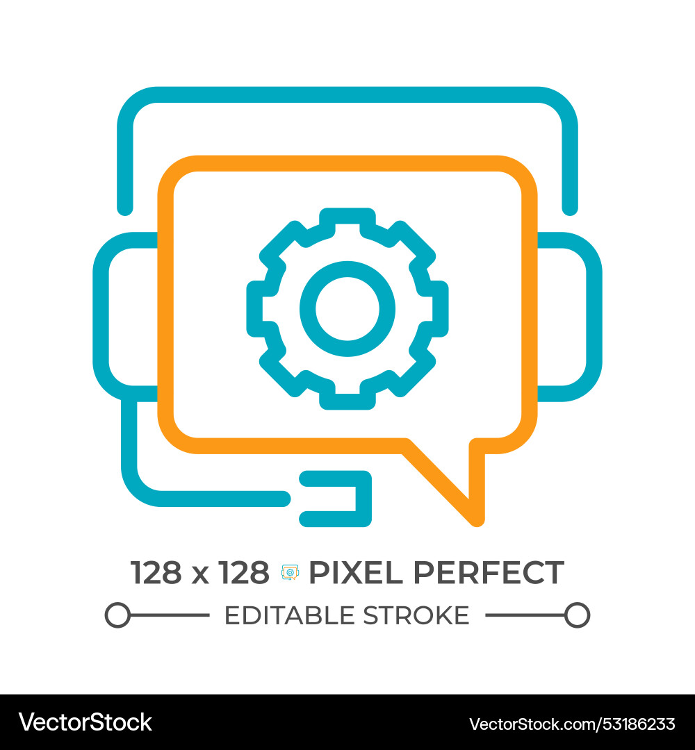 Technical support two color line icon Technical support two color line icon vector image