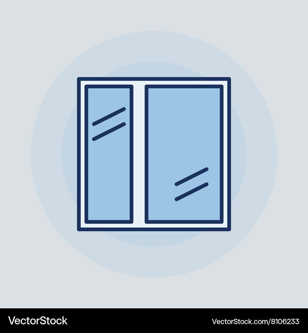 Window flat icon Royalty Free Vector Image - VectorStock