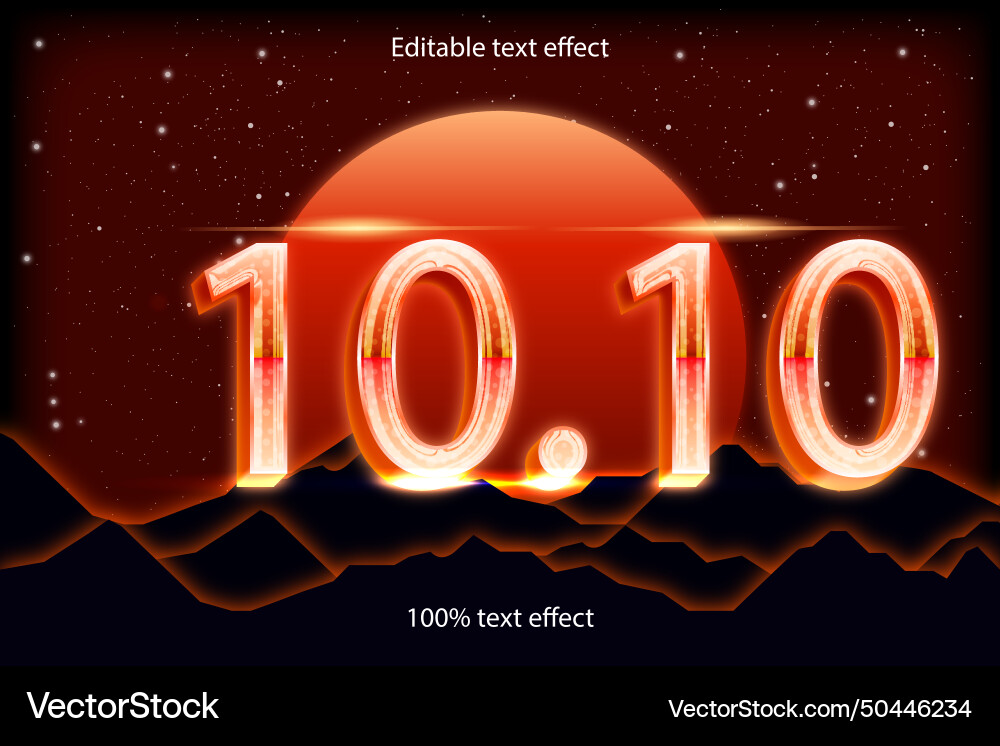 1010 editable text effect retro with modern style Vector Image
