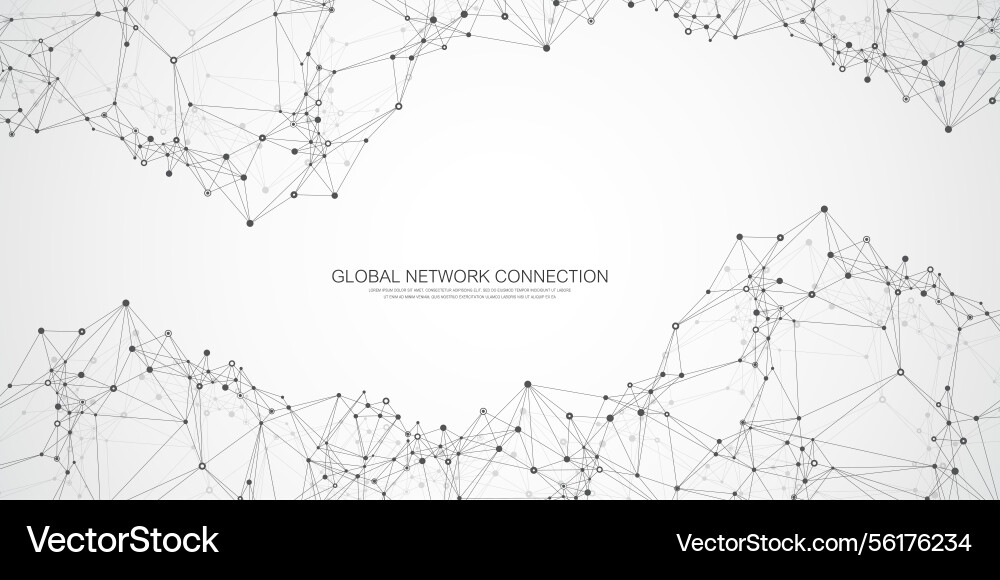 Abstract tech network connection dots digital vector image