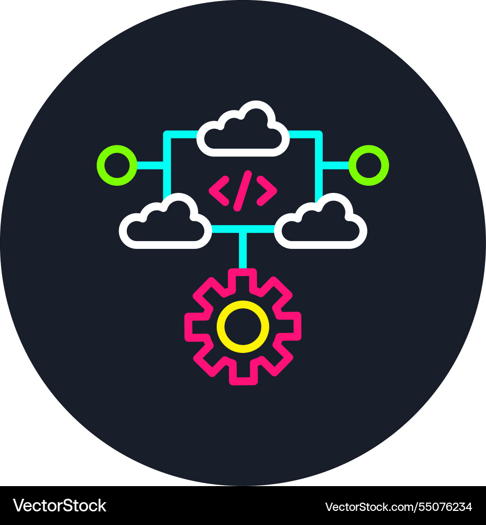 Algorithm line multi color icon vector image