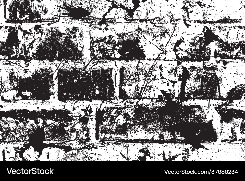 Black and white seamless pattern with brick wall vector image