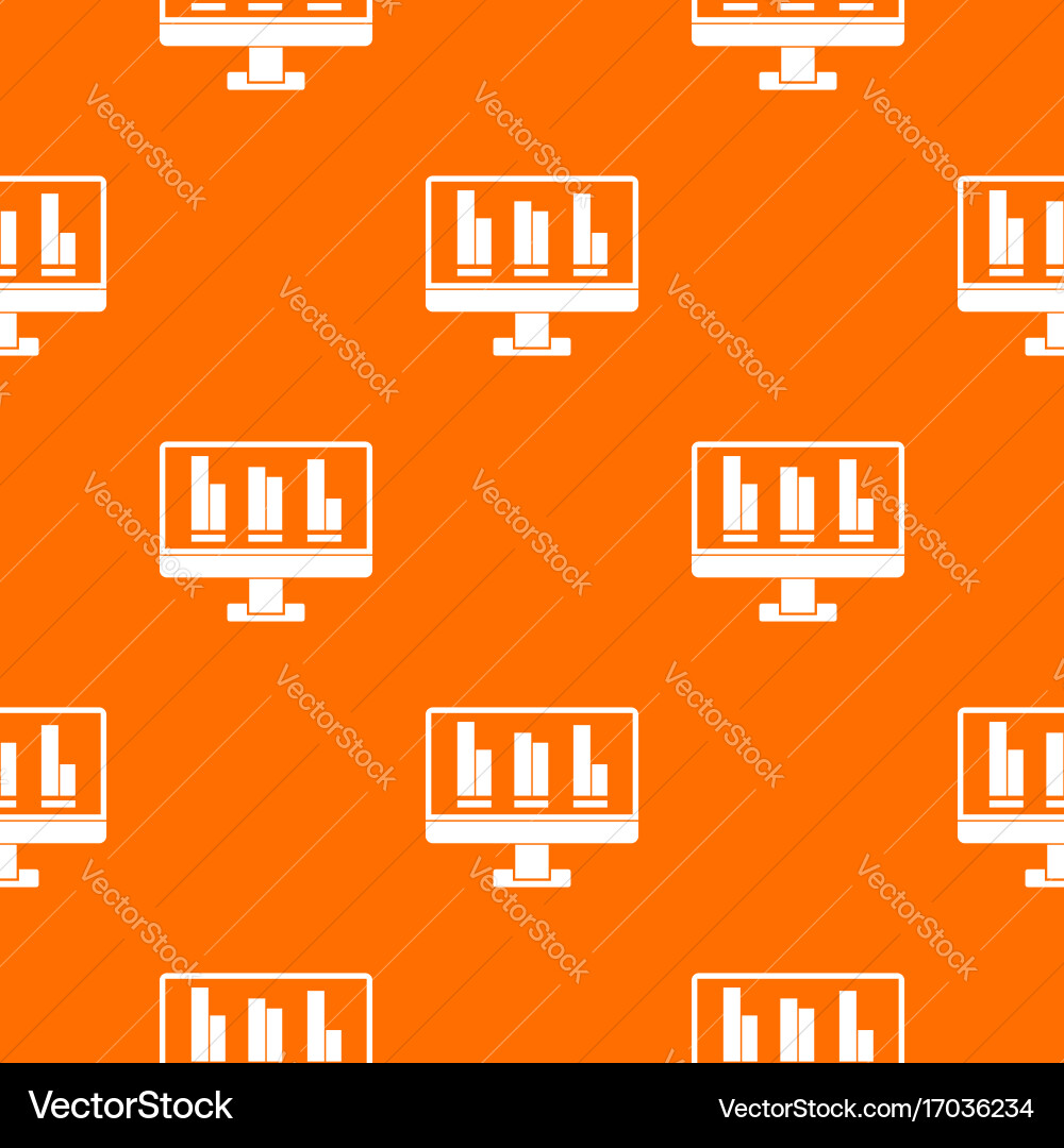 Business graph at computer screen pattern seamless vector image