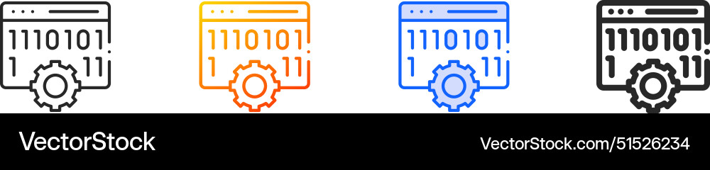 Coding iconthin linear gradient blue stroke Coding iconthin linear gradient blue stroke Vector Image