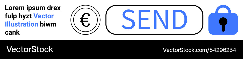 Currency symbol send button and lock icon Currency symbol send button and lock icon vector image