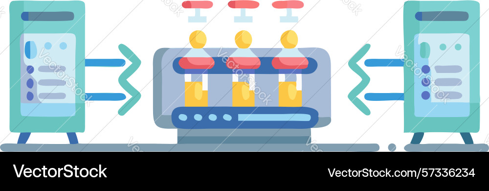 Data center server racks and network vector image