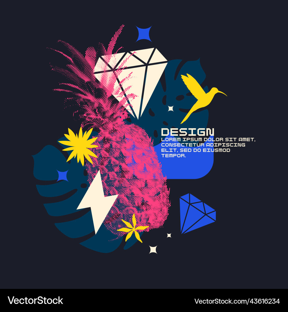 Graphics in a style with geometric elements vector image