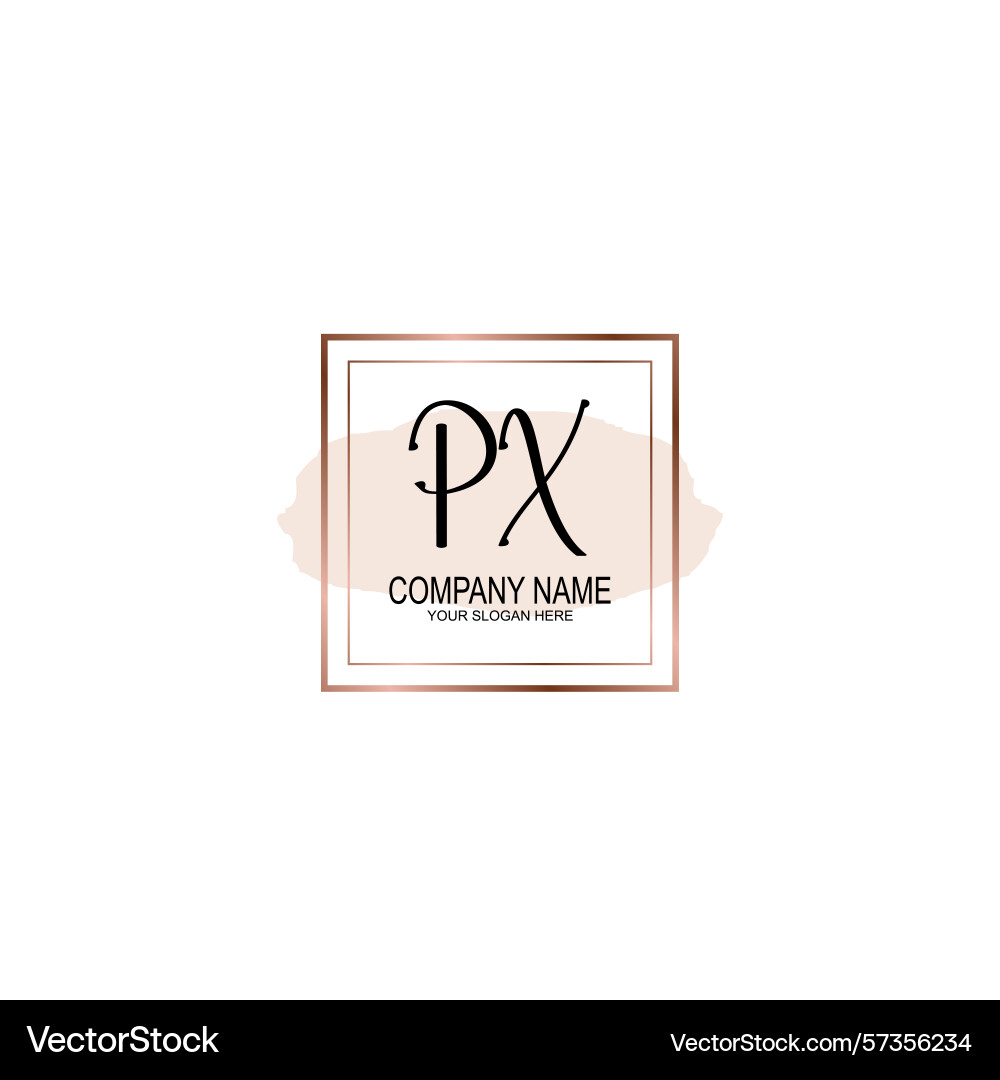 Minimalist handwritten px initial logos with soft Vector Image