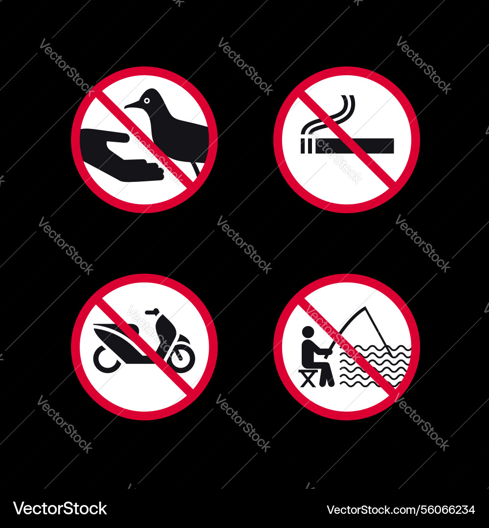 Prohibit Zeichen verboten Rund Aufkleber Set Prohibit Zeichen verboten Rund Aufkleber Set Vektorbild