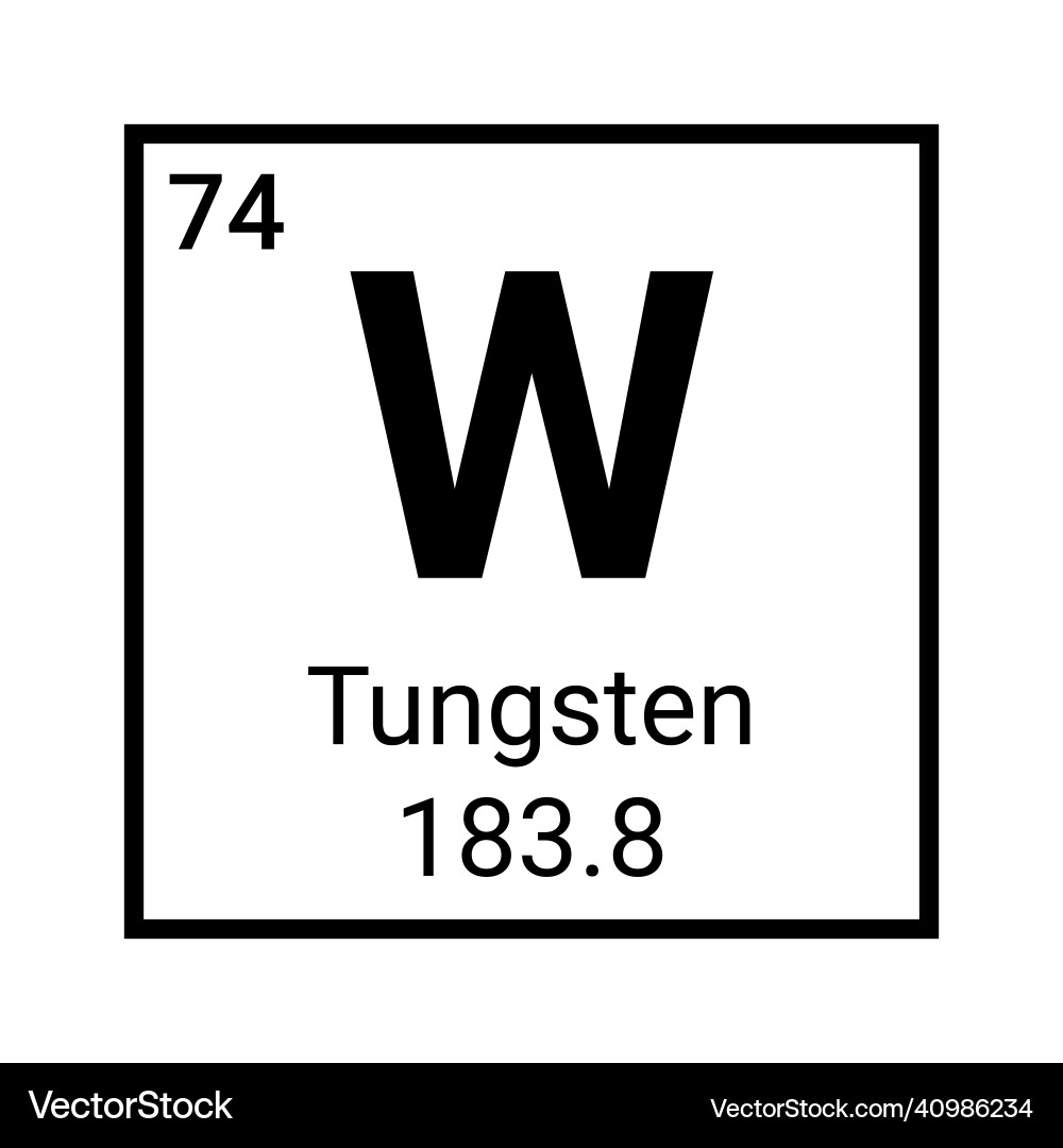 Tungsten periodic table element chemicla vector image