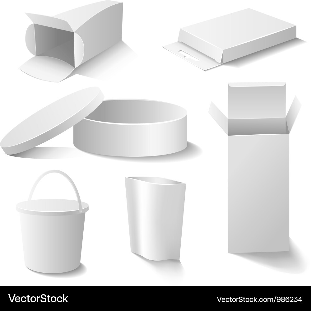 White Open Boxes Set vector image