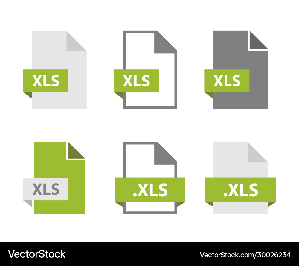 Xls files document icon set file format sign Xls files document icon set file format sign vector image