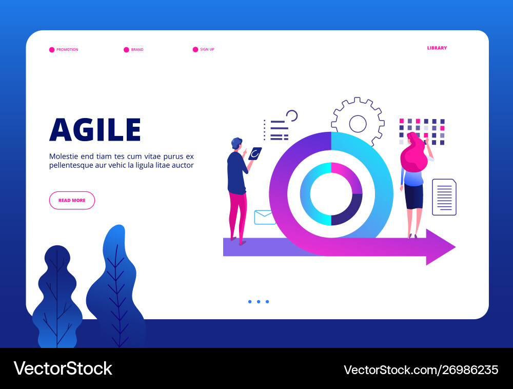 Agile concept management landing Agile concept management landing vector image