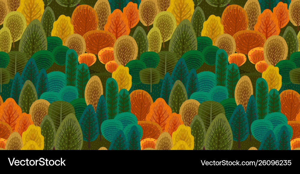 Autumn Forest Pattern vector image