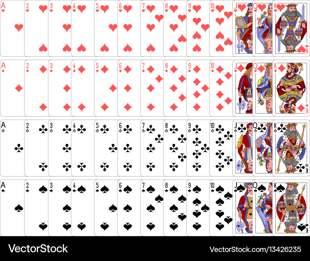 Complete playing card set Royalty Free Vector Image