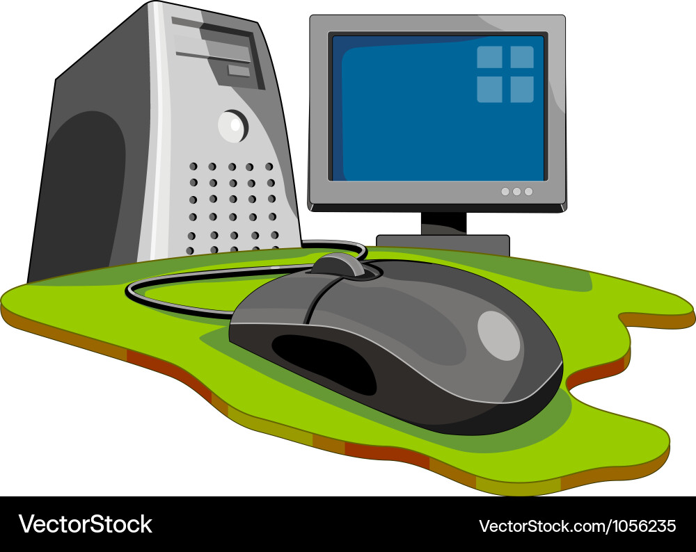 Computer mouse connected globe retro Vector Image
