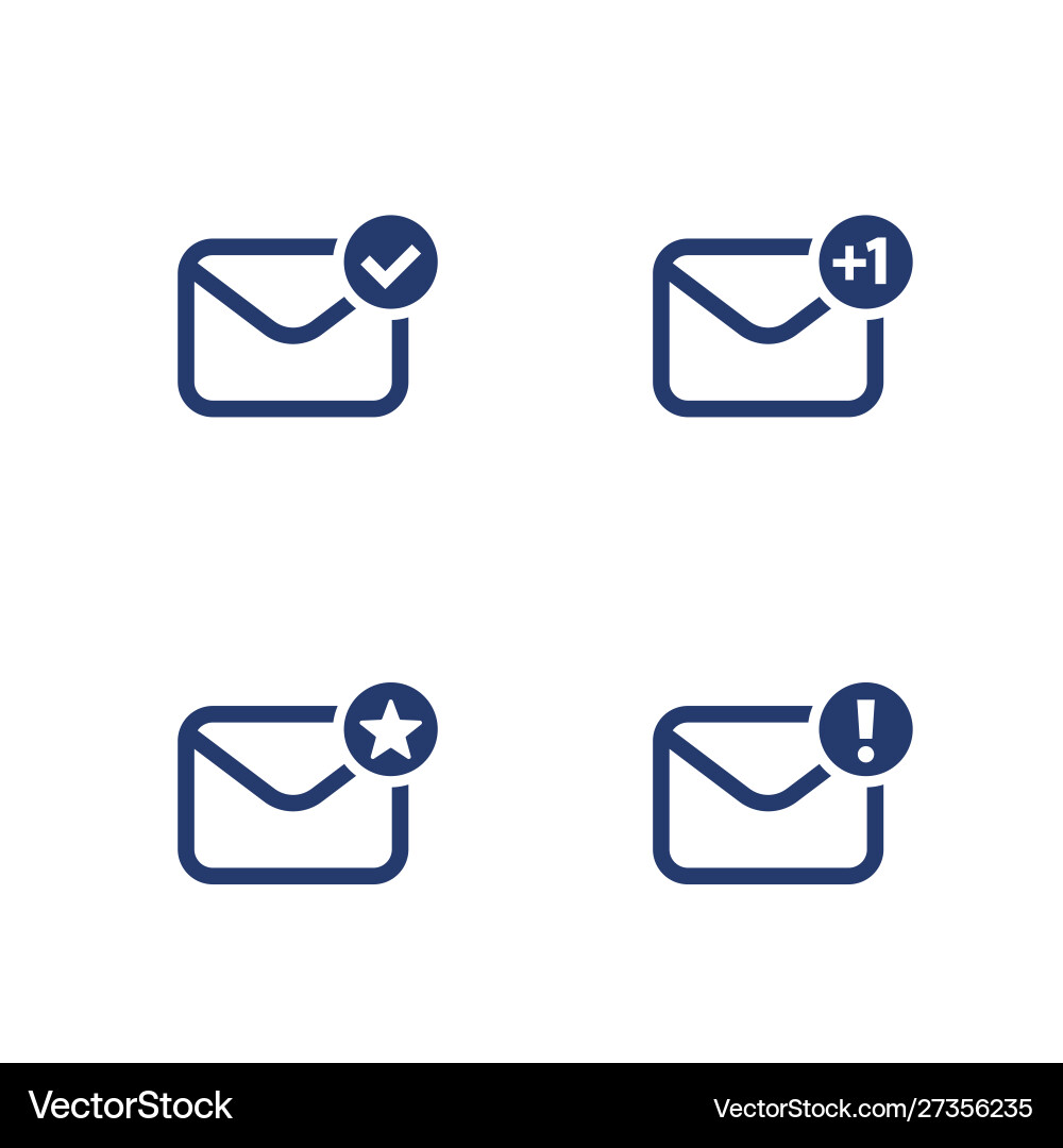 Email Icon Set - Inbox & Mail vector image