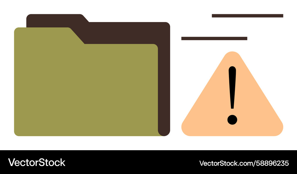 Error Alert File Folder Vector Image