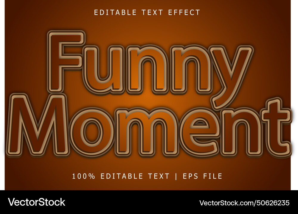 Funny Moment Editable Text Effect 3 Dimension Vector Image