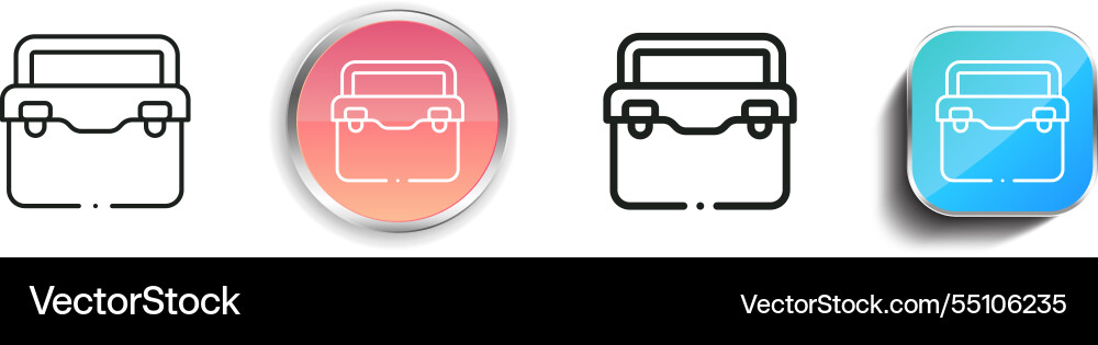 Ice box icon thin linear regular and button style vector image