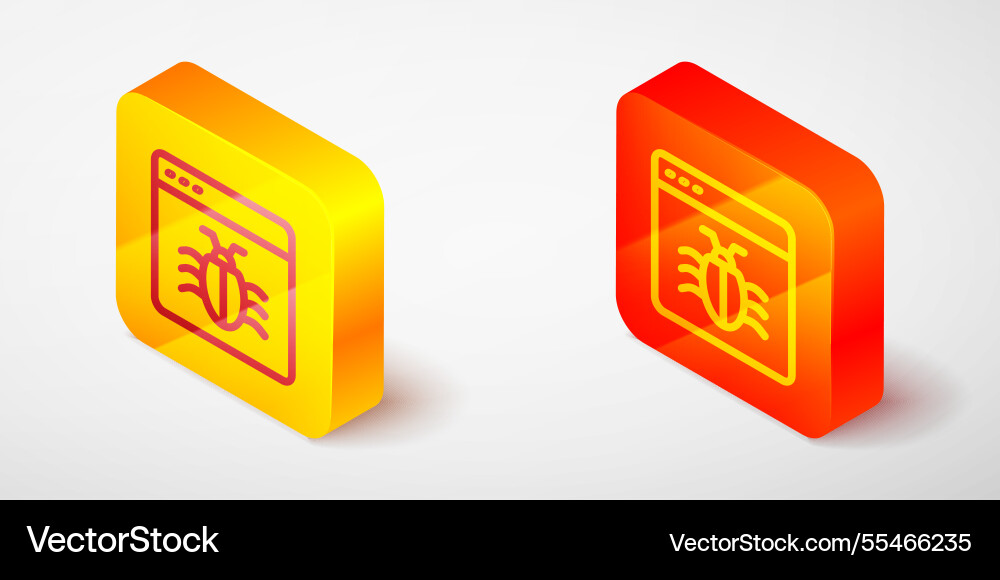 Isometric line system bug concept icon isolated Isometric line system bug concept icon isolated vector image