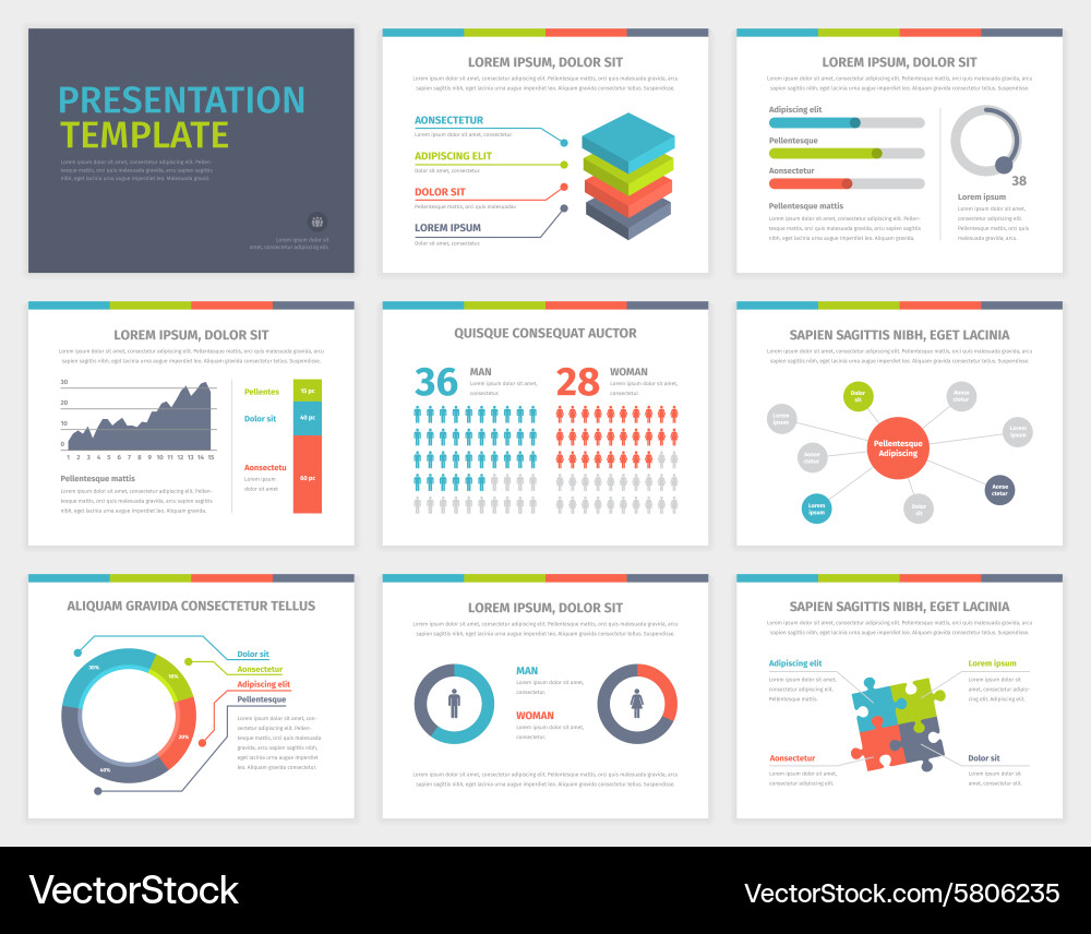Presentation Slides & Infographic Elements vector image