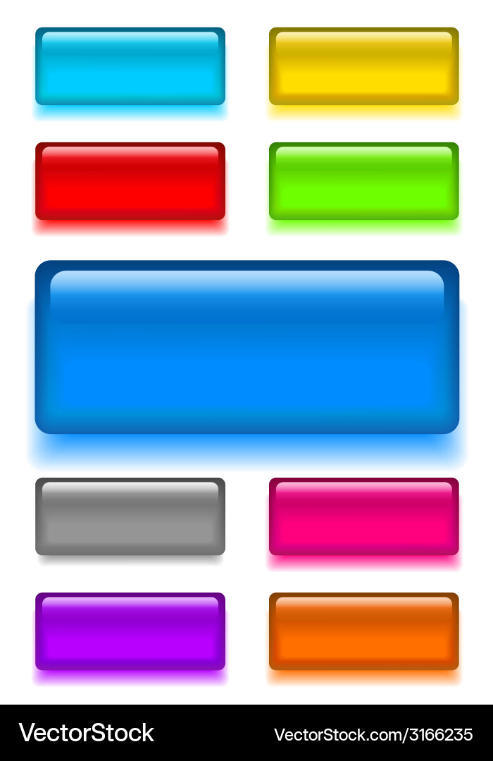 Set web shiny glass buttons vector image