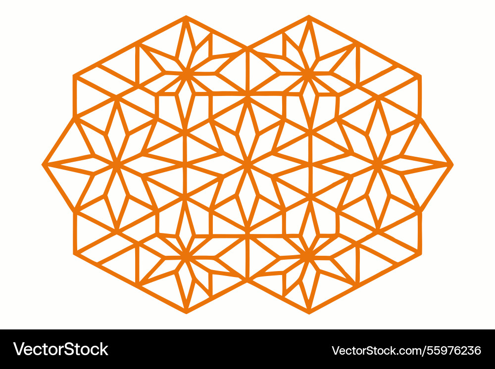 Abstract geometric pattern of interlocking shapes vector image