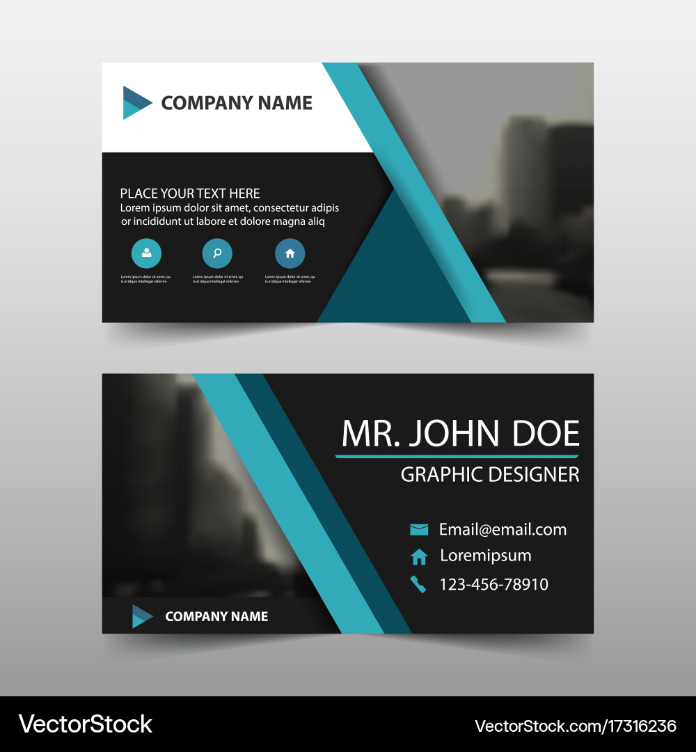 Corporate Blue Triangle Card Vector Image